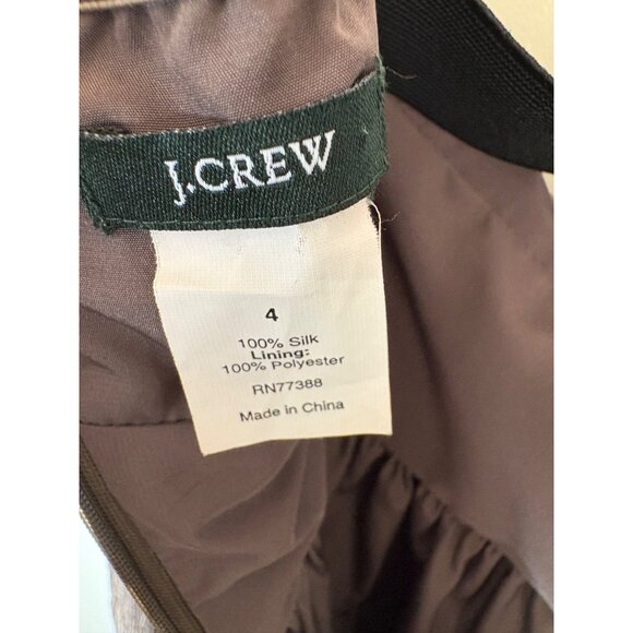 J. Crew Size 4 Brown 100% Silk Tube Top Fairy Y2K Style Flowy Dress - Picture 7 of 7
